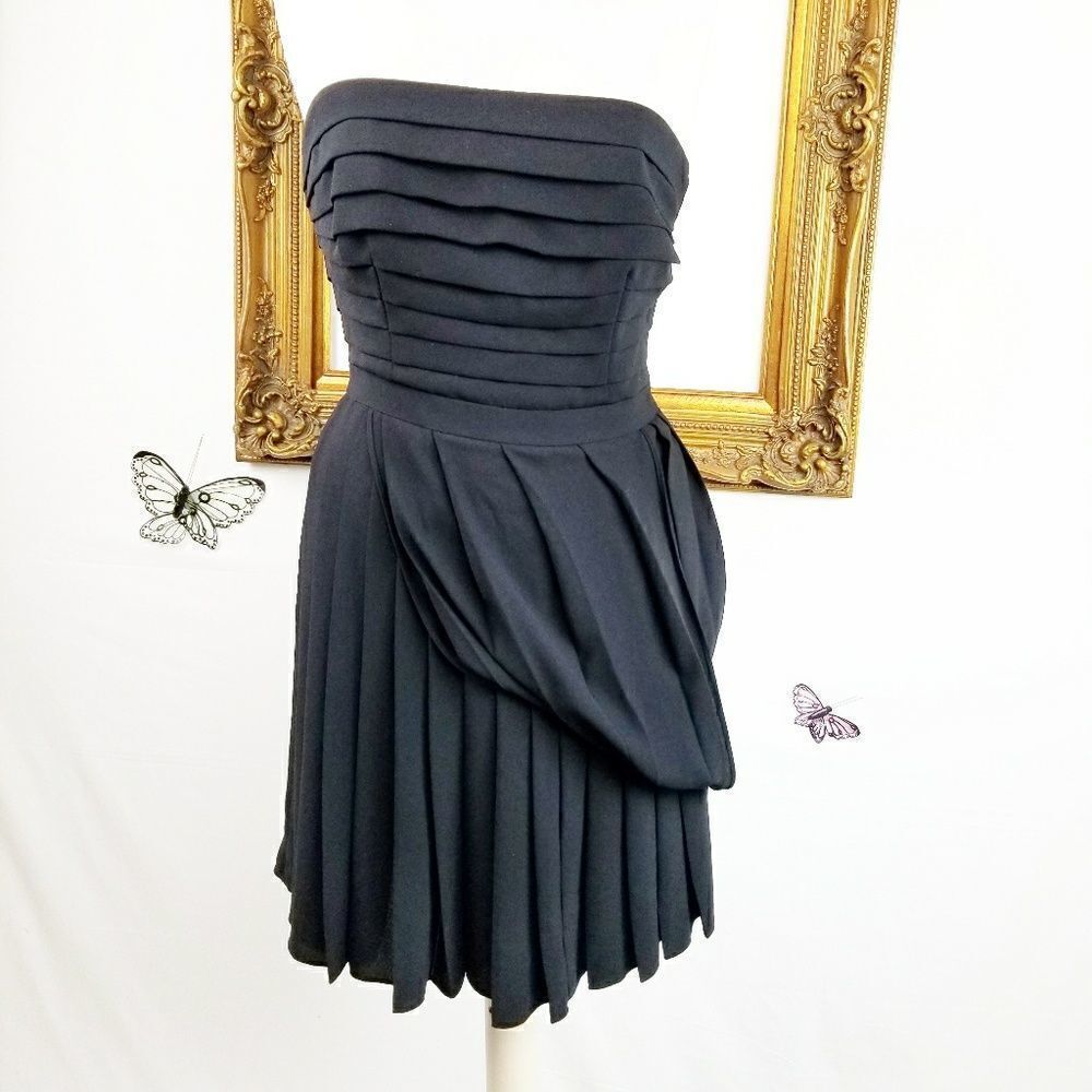 Rachel Rachel Roy black pleated coctail dress